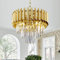 Modern Led Crystal Pendant Light Golden Crystal Chandelier Lights 3-Tier Raindrop Chandelier Light Fixture Flush Mount Ceiling Light for Dining Room Living Room Table Foyer,D40cm E14x4 LED lights