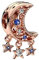 BEEUVIP Rose Gold Stelle e luna Charm per bracciali, ciondoli in argento 925, perline per collane, per la festa della mamma, compleanno, regalo di Natale