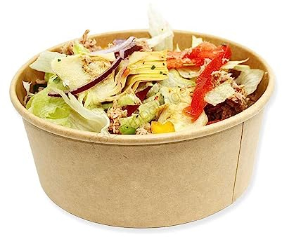 Lot de 300 Pots saladier780 ml en carton kraft brun pour la vente sur place ou à emporter - aliments froids et chauds - sans couvercles