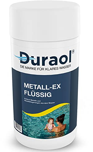 Duraol Metall-EX flüssig I 1 L I Pool-Reiniger gegen Kalk & Metall I Hochkonzentrierter Pool-Kalkentferner für klares Poolwasser I Hochwertiger Pool-Entkalker für eine schnelle Reinigung