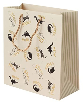 Cardology - Charity Cat Gift Bag, Medium Size, Cat Lover Gift Bag For Birthdays or Celebrations | Officially Licensed Battersea Dogs & Cats Home Charity