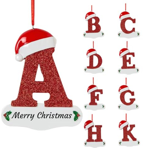 JeathFea 2024 Letter Hanging Decoration Christmas Style Customized Name Text Christmas Tree Decoration Personalized Gift