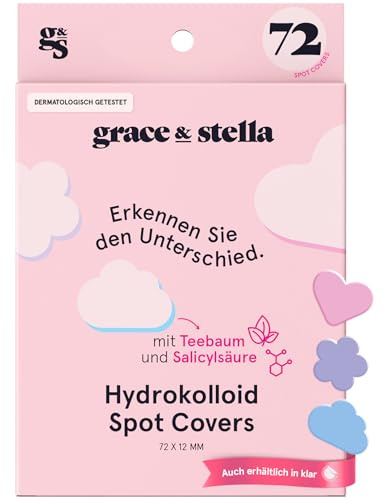 grace & stella Award Winning Pimple Patches Salicylic Acid (Multishape, 72 Count) - Dermatologist Tested Hydrocolloid Spot Patches for Blemish Treatment that Help Protect Acne & Reduce Redness - Vegan
