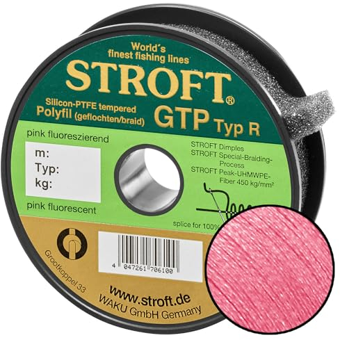 STROFT GTP Typ R Geflochtene Angelschnur 200m pink fluor R5-0,250mm-11kg