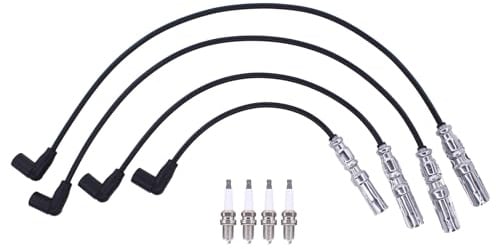 Zündkerzen Zündkabel Satz Zündleitungssatz Zündkabelsatz für Passat B5 Transporter T5 Multi-van Golf 4 Polo New Beetle Bo-ra Caddy A3 8L A4 B5 8D A4 B6 B7 8E Cordoba Ibiza Toledo Leon Octa-via 1.6 2.0