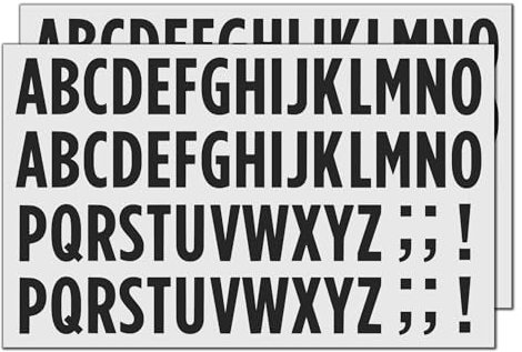 30 Conjuntos - 25mm Pegatinas Letras Adhesivas, Vinilo Impermeable - Negro