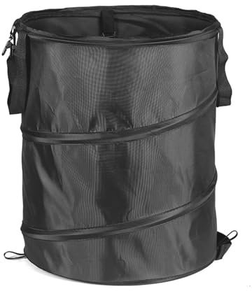 Pasdrucn Sac de Jardin Pliable de 90 L, Premium Pop Up Sac de Jardin, Poubelle Pliable de Camping, Sac à Feuilles Pliable, Poubelle pour Camping-Car, Sac de Jardin Robuste (Noir)