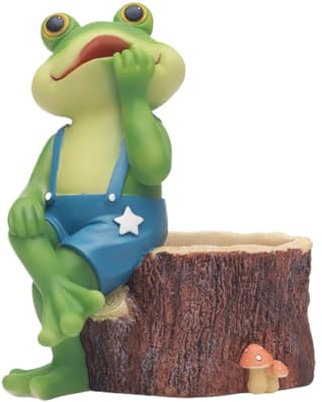 Tuxxjzm Pot de Grenouille - Pot à pour succulentes - en résine - Thème Animal - Statue de Jardin Grenouille - Décoration de Jardin Multifonction pour Balcon, Tables à Manger, Bureaux