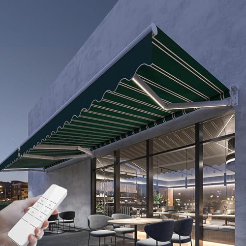 Tenda da Sole motorizzata, tettoia per Tenda da Sole Esterna Automatica telecomandata, Parasole Retrattile Elettrico pergola per tettoia per Porta Finestra,98,4x78,7 Pollici
