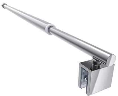 SVNR Barra de soporte telescópica de acero inoxidable ajustable, 700 mm-1200 mm, para mamparas de ducha, puerta de ducha, grosor de cristal de 8 a 10 mm (plata).