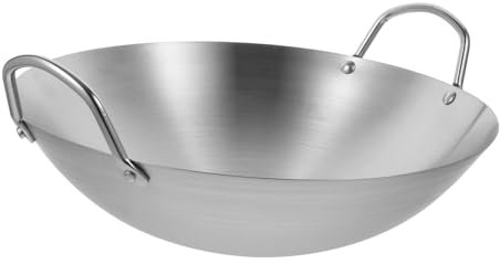CRILSTYLEO Sartén Wok Inoxidable Sartén Para Saltear y Plancha Resistente Al Desgaste