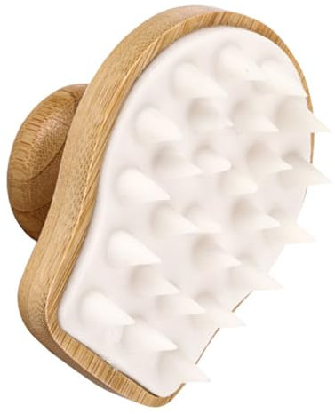 FRCOLOR Bamboo and Hair Wash Brush for Scalp Massage Scalp Brush Head Scrubber for Washing Hair for Shower