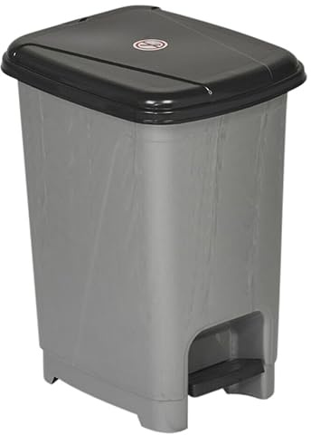 URBNLIVING 8L Grey Plastic Hands Free Mini Pedal Bin Recycle Trash Kitchen Bathroom Office Toilet Waste Garbage Storage Dustbin Basket