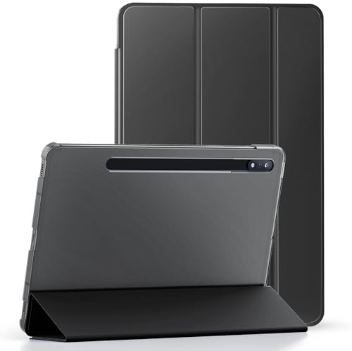 Smart Case For Galaxy Tab S8 (2022) & Tab S7 (2020) - Slim, Lightweight, Magnetic Cover with Auto Sleep/Wake Function (Black)