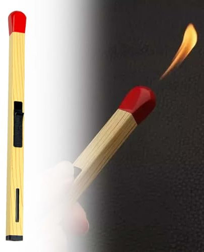 Gas Nachfüllbar Feuerzeug, Einstellbare Flamme Winddicht Langes Stabfeuerzeug, Kerzenanzünder, Kerzen Gadgets, Gasfeuerzeug, für Kerzen, Grill, Küche, Camping (ohne Gas) (A)