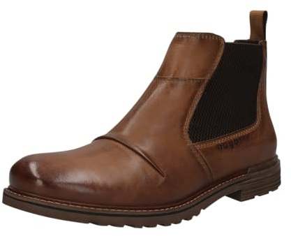 bugatti Herren Schlupfstiefel, Männer Stiefel Kaltfutter,Flacher Absatz,kaltgefüttert,Boots,Winterstiefel,Winterschuhe,Cognac (6300),42 EU/EU UK