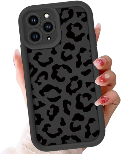 Phoona Leopard Print Case for iphone 14 Pro Max 6,7,Cute Aesthetic Design Silicone Soft cheetah print Pattern Phone Cover for Girls, Preppy Shockproof Protective Case for Women