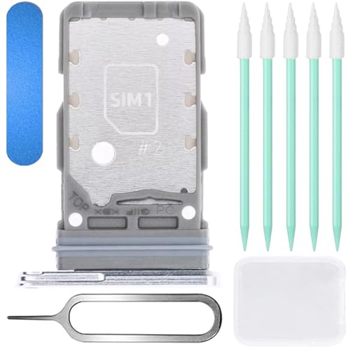 ZHUROUPU für Galaxy S21 Ultra Dual SIM-Kartenfachhalter Ersatz für Galaxy S21 Ultra/S21 Plus 2021 SM-G998B/DS SM-G996B/DS mit Werkzeug (Silber)