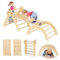 7in1 Wooden Climbing Frame for Toddlers,Indoor Foldable Baby Climbing Toys Wooden Montessori Climbing Set with Arch, Ramp, Ladder for kids (Wood)
