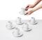 BARBACADO Set de 6 tasses expresso porcelaine blanche, tasse à café, cadeau cuisine, 6 tasses à expresso et 6 sous-tasses.