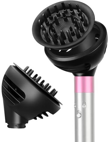 Wellen und Locken Diffusor für Dyson Airwrap, Aufsatz mit neuem Design und 2 Luftstrom-Modi für mehr Volumen, Struktur & Definition bei lockigem & welligem Haar, kompatibel mit HS01/HS05/HS08, Schwarz