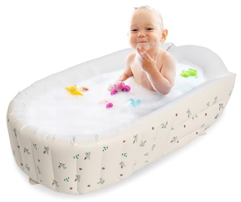 Baignoire pour bébé,Baignoire gonflable pour bébé avec pompe à air intégrée,Baignoire portable pliable pour enfants,90×55 cm,Baignoire pour bébé 0-5 ans,Baignoire de douche de voyage pour bébé