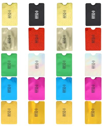 OUDQFCJ 20 Porte-Cartes, Anti-scanning, Anti-magnétisation, Bouchon Multicolore, Protection bancaire, Porte antivol, Portefeuille bancaire, Portefeuille antivol pour Hommes et Femmes