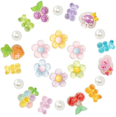 COYWX Cute Shoes Charms for Girls and Women - Beach Cute Cartoon Shoe Charms with Flower & Gummy Bear Designs, Perfect for Party, Birthday Gifts, Beach Outings and Daily Wear, C:Colourful, One size