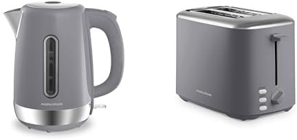 Morphy Richards Equip Kettle and Toaster Set, 1.7L Fast Boil Equip Jug Kettle, 2 Slice Variable Browning Equip Toaster, Matching Set, 3KW/800W, 102787/222068