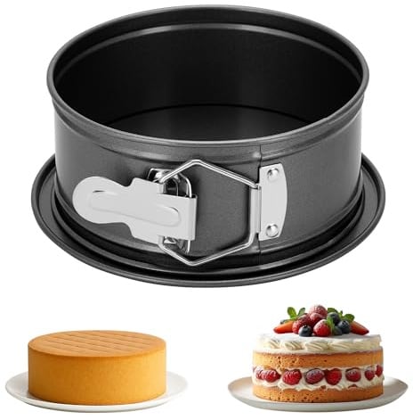 GeekLeaf Cake Tin for Baking, Round Springform Cake Tin with Loose Base Easy Release for Cheesecake, Non-Stick Cheesecake Pan with Loose Bottom for Restaurants, Home and Kitchen, Grey,6 Inch,15×6.5 cm