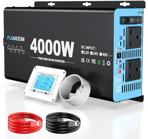 4000W/8000W Inverter Pure Sine Wave Power Inverter 12V to 240V Voltage Converter with LCD Remote Control/AC Outlets/USB-A Port/USB-C Port/for RV,Trucks,Boats,Camping