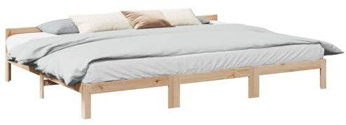 THOYTOUI Familienbett Bettgestell 240x200 cm Massivholz Kiefer für erholsamen Schlaf im Schlafzimmer