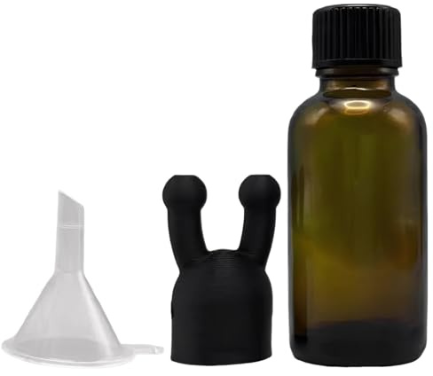 yeeplant Mini inhalateur d'huiles essentielles en verre ambré, 30 ml, rechargeable, bouchon à double port, entonnoir, aromathérapie pour soulager le stress et aide au sommeil, portable