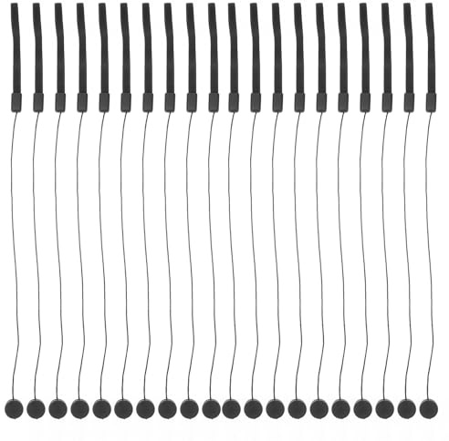 ELEOUTI 20pcs Camera Lens Caps Keeper Holder Elastic Rope Anti-lost Design Sturdy Abs Material for Outdoor Activities Black
