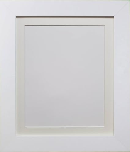 FRAMES BY POST Metro White Picture Photo Frame with Ivory Mount 24 x 20 For Pic Size 20 x 16 (Plastic Glass)