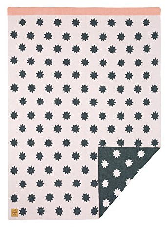 LÄSSIG Baby Kinderdecke Strickdecke weich Bio-Baumwolle GOTS zertifiziert/Baby Blanket Little Chums Stars pink
