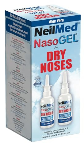 NeilMed NasoGel Drip Free Gel Spray for Dry Noses 30mL. Drug-Free Saline Based Water Soluble Nasal Gel Spray to Hydrate and lubricate Dry and Irritated Nasal passages (Pack of 2)