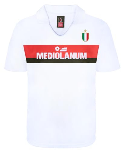 Score Draw AC Milan 1988 Away Retro Football Shirt White Medium Polyester