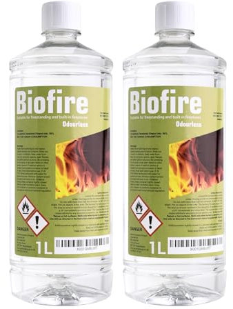 2L Bioethanol Fuel for fires Golden Fire Premium Grade Quality, Clean Burn Bio ethanol