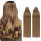 Silk-co Tape in Extensions Echthaar 40stk, Remy Tape Extensions Echthaar, Skin Weft Haarextensions Kleber Tape in Haarverlängerung 80g 06# Hellbraun 35cm