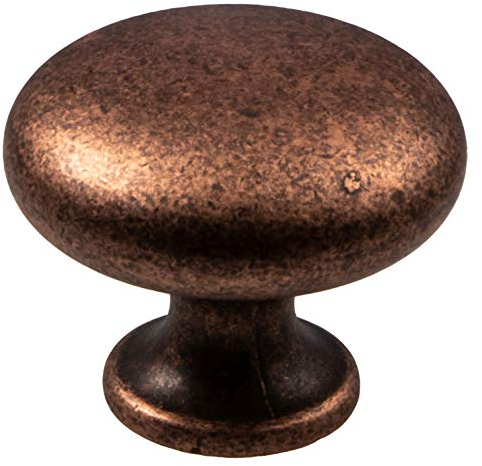 Gedotec Design Möbelknopf Kupfer rustikal Schrank-Knopf Vintage für Schubladen - DUKE | edler Türknopf rund | Kommoden-Knopf Küche mit Ø 31 mm | 1 Stück - Möbel-Knauf Antik klassisch mit Schrauben