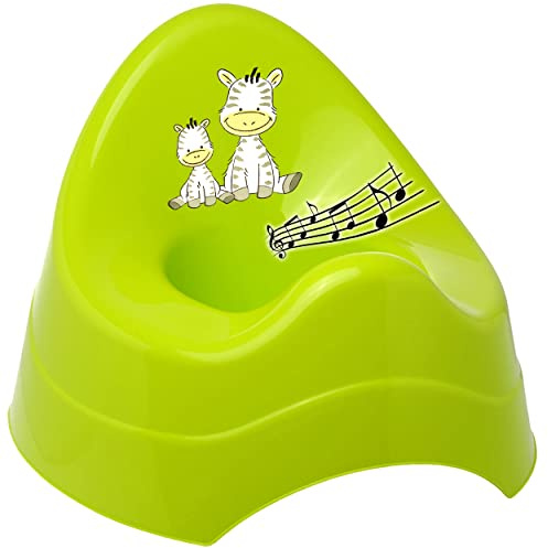 alles-meine.de GmbH Musik & Sound - Töpfchen/Nachttopf/Babytopf - grün - apfelgrün Tiere - Zebra Bieco - Melody - mit großer Lehne + Spritzschutz - Babytöpfchen/Kindert..