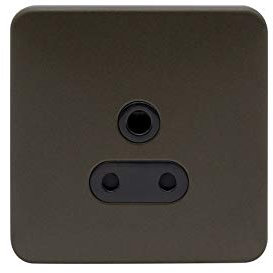 Schneider Electric Lisse Screwless Deco - Unswitched Single Power Socket, Round Pin, 5 A, GGBL3080BMB, Mocha Bronze with Black Insert