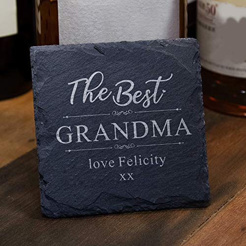 EDSG Personalised Slate Coaster | Engraved Square Cup Mat Mug Coaster Table Place Mat | Home Decoration,Housewarming,Wedding Gift Hand Finished in UK(Design 4)