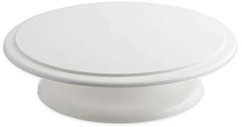 thermohauser Tortenplatte aus ABS weiß, rund, Durchmesser 33,0x9,0 cm, mit Kugellager, Kunststoff