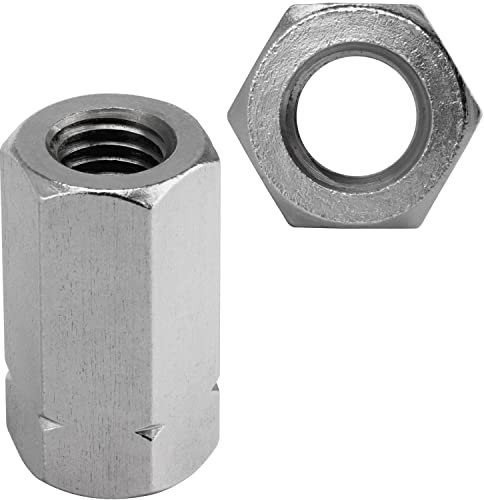 FASTON Sechskantmuttern 3 d hoch M10 Edelstahl A2 (5 Stück) DIN 6334 Gewindemuffen Langmuttern hohe Verlängerungsmutter