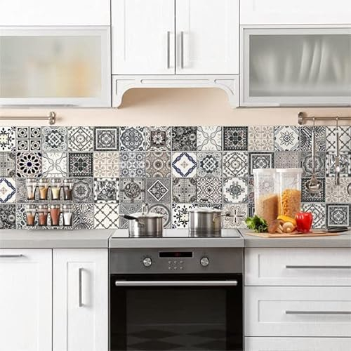 Crédence adhésive cuisine PVC 190_x_60_cm Azulejos anciens Rouleau adhesif decoratif 100% fabriqué en Italie, avec encre non toxique, ignifuge et résistant à l'eau