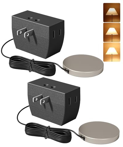 DEWENWILS 2 Pack Touch Dimmer Switch, Touch Pad Control with 3 Levels of Dimming, Dimmable LED/CFL Lights, and Incandescent Bulbs, Extension Cord, ETL Listed, Black