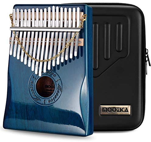 Moozica 17 Keys Kalimba Thumb Piano, Solid Mahogany Wood Professional Marimba Mbira with Piano Lacquer Finishing Musical Instrument Gift (Mahogany-K17BP)
