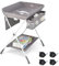 COSTWAY 3 in 1 Wickeltisch klappbar, mobile Wickelkommode mit Rollen, Wickelstation höhenverstellbar mit Mülleimer & Aufbewahrungskorb, tragbare Wickelauflage bis 11 kg Belastbar (Grau)
